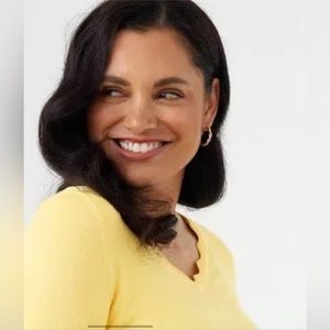 Women's Yellow V-Neck Sweater